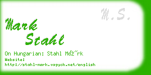 mark stahl business card